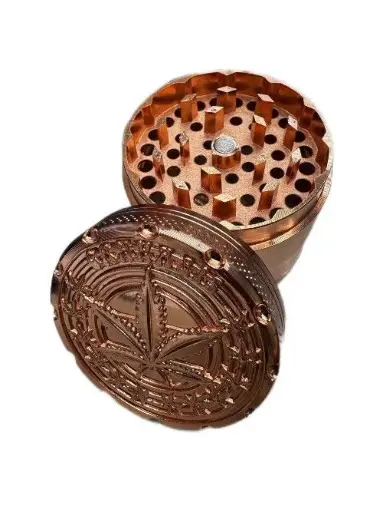 [6444] Luxe Leaf Grinder 4pc Copper/Gold
