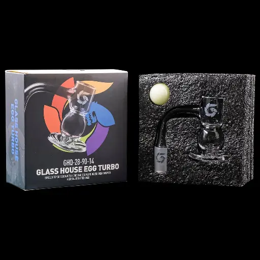 [793585968789] Glass House Egg Turbo 90° 14mm Banger