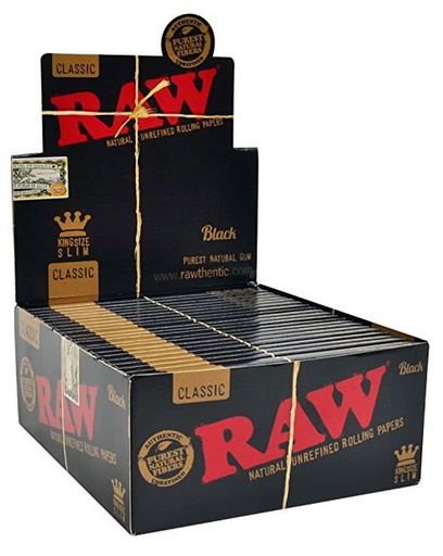 [1858887] Raw Black King Slim Papers 50PK/ Display