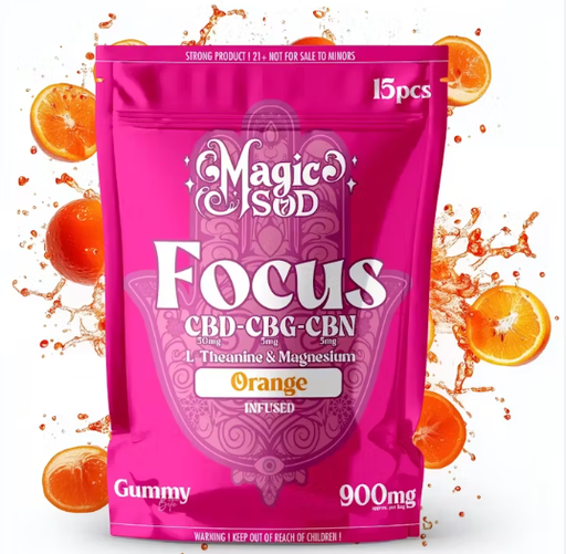 Magic Sod CBD (15ct/pk)-900mg Focus CBD Orange Gummy
