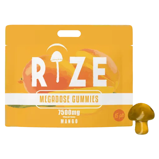 Rize Megadose Gummies 7500mg 15pc/pk- Mango