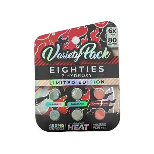 [766679206210] Heat Eighties 7-Hydroxy 80mg Tablets 6ct Variety Pack