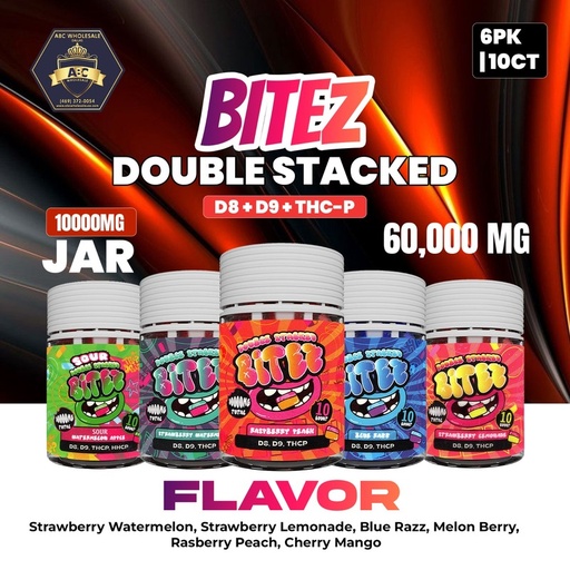 Double Stacked Bitez 10000mg 10ct Jar