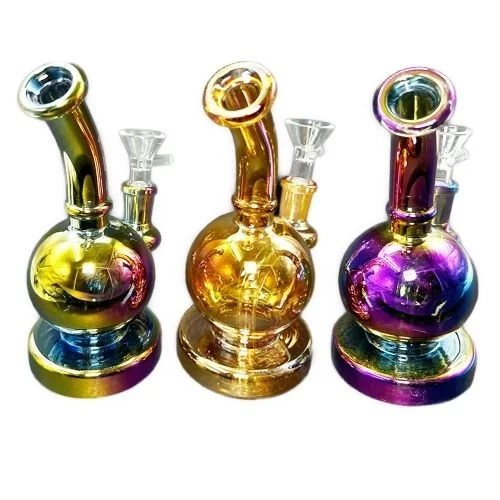 [5849] 6in Electro Plated Ball Shaped Waterpipe