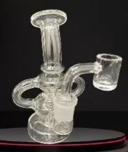 [6482] Extra Small Double Recycler Waterpipe/Rig