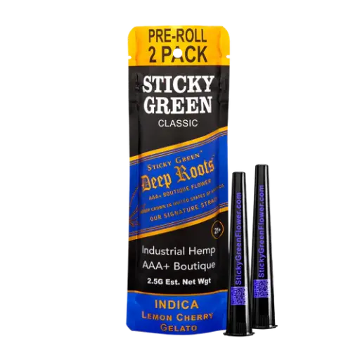 STICKY GREEN DEEP ROOTS PRE-ROLL 2CT/PK