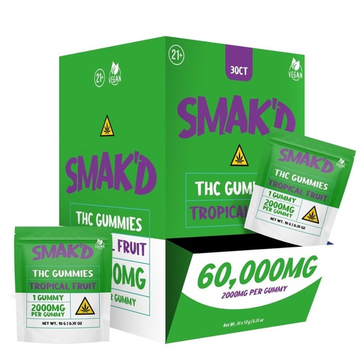 SMAK'D THC GUMMIES 30CT 60K 2000MG 1pk